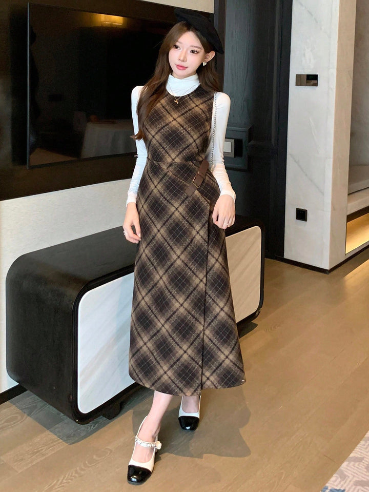 Rochie midi SHEIN, maro