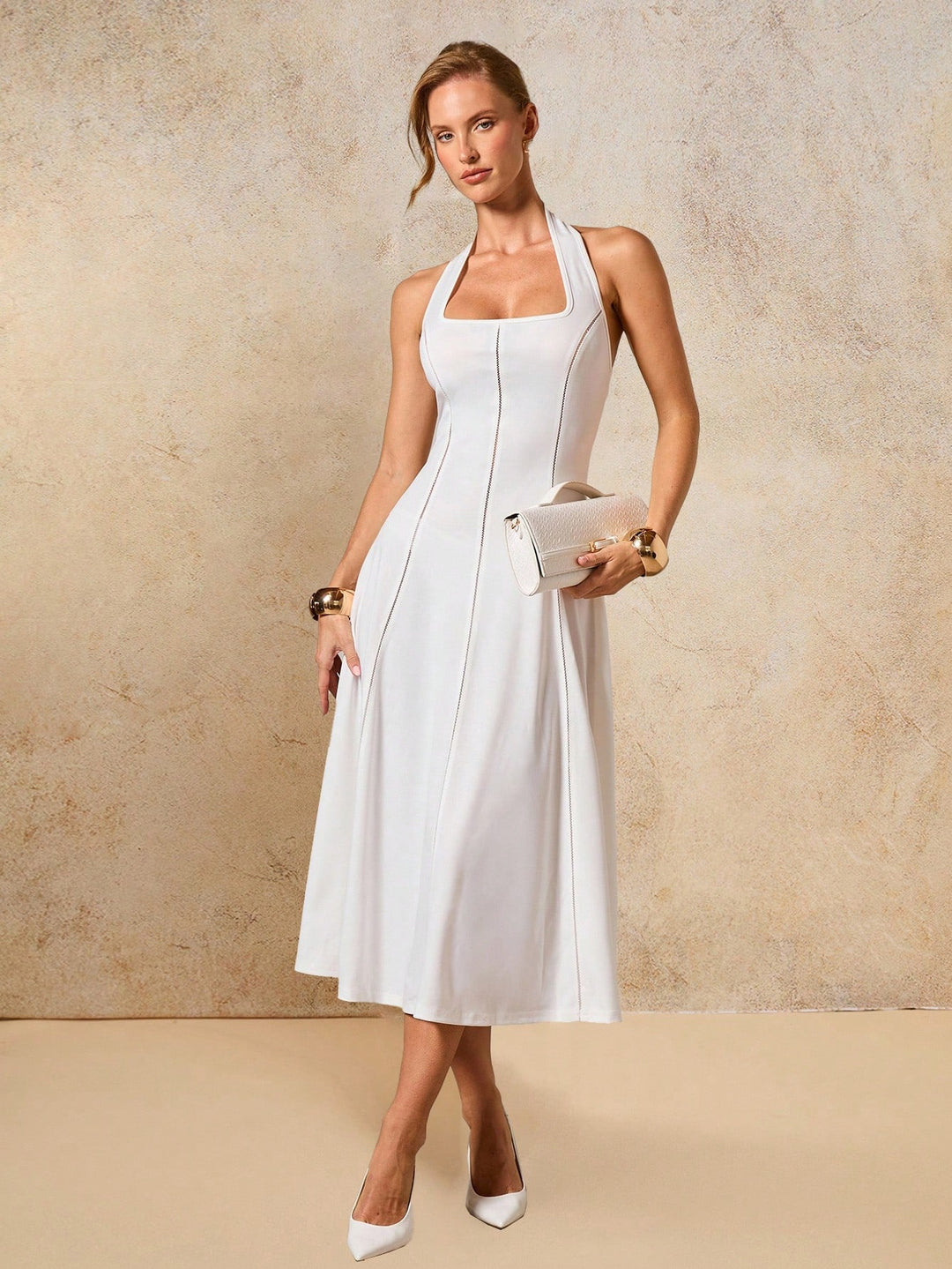 Rochie midi SHEIN, alb