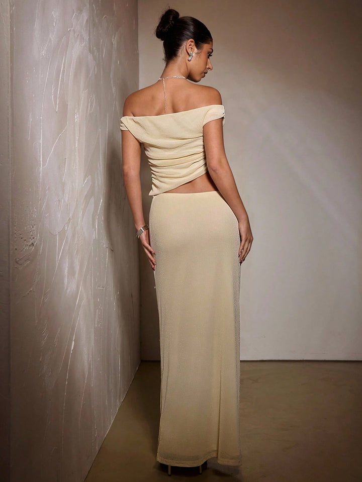 Rochie maxi SHEIN, bej