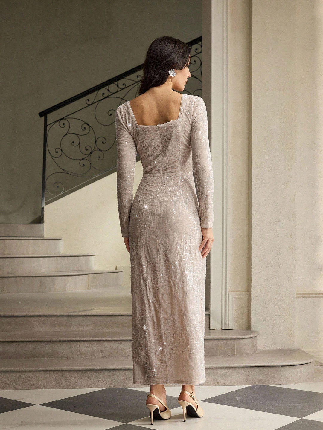 Rochie maxi SHEIN, bej