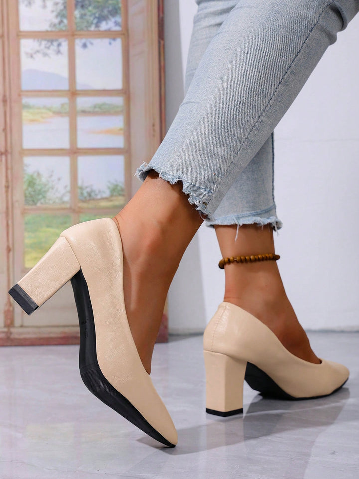 Pantofi cu toc SHEIN, crem
