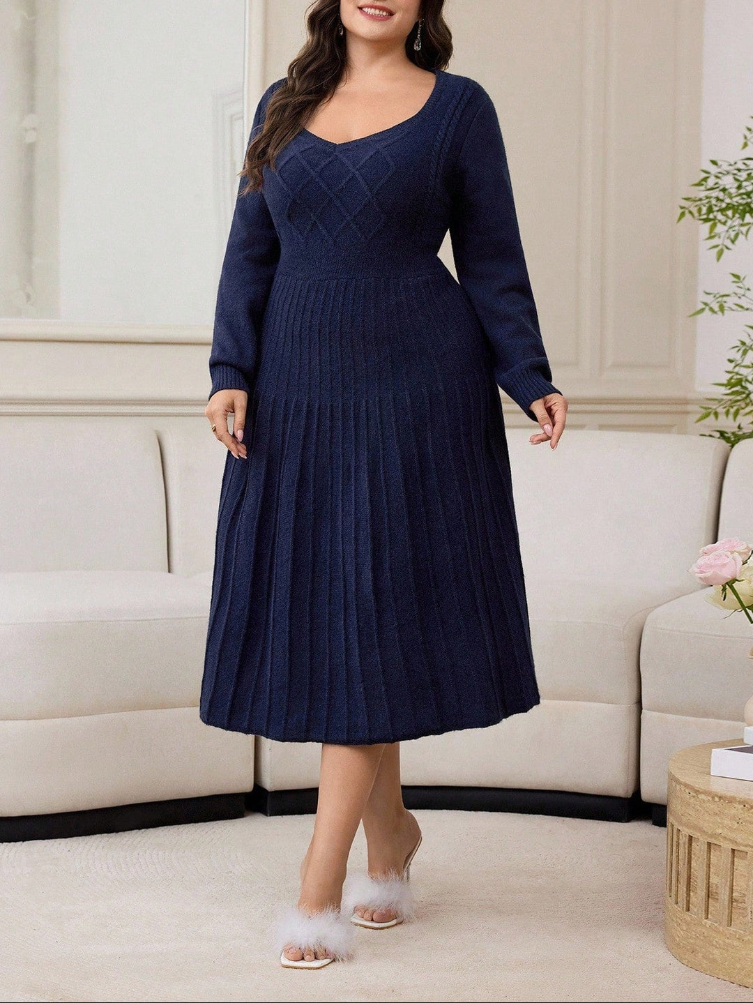 Rochie maxi Shein Curve+, albastru