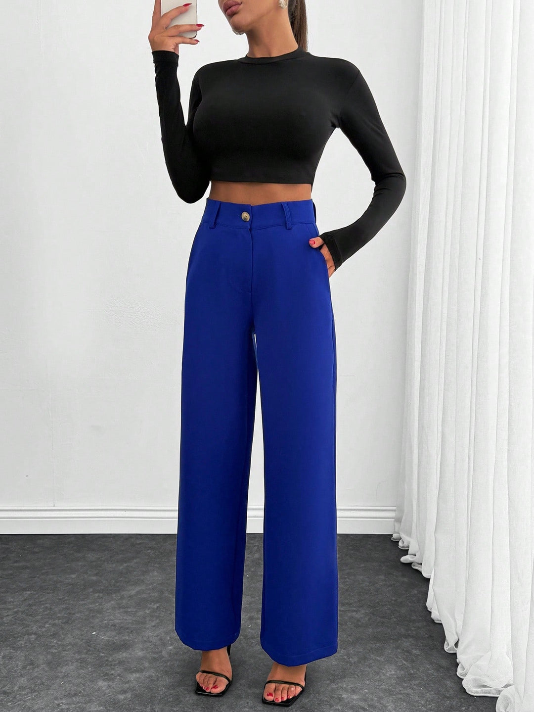 Pantaloni SHEIN, albastru