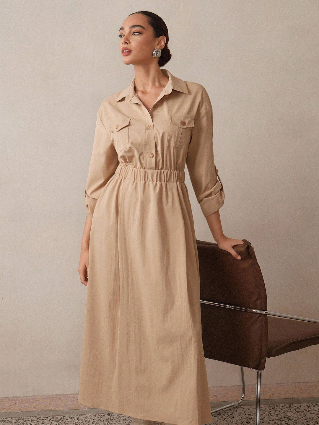 Rochie maxi SHEIN, maro