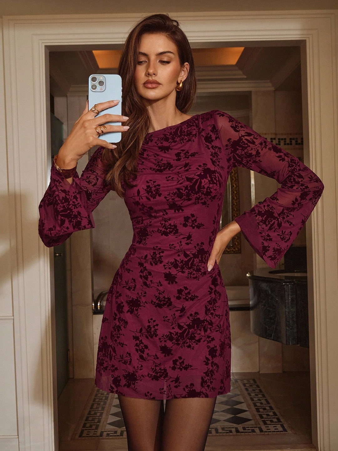 Rochie mini SHEIN, vișiniu