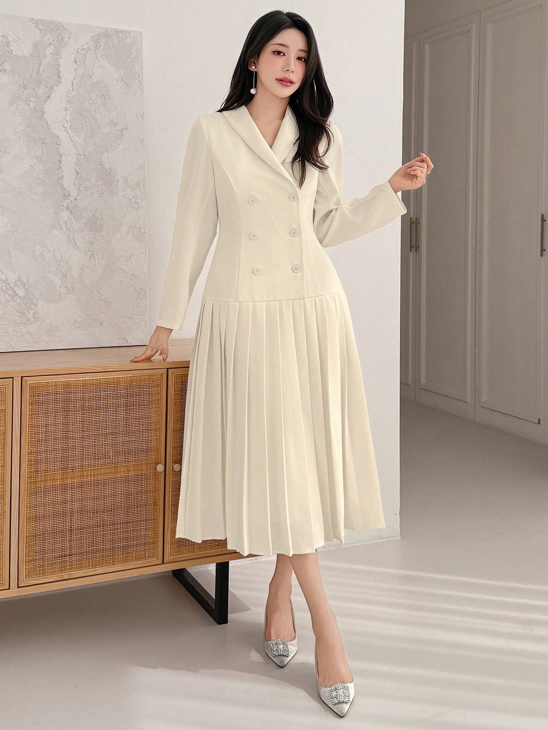 Rochie maxi SHEIN, bej