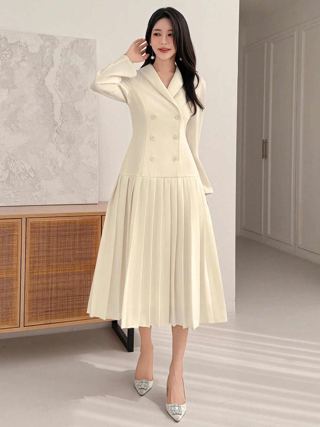 Rochie maxi SHEIN, bej