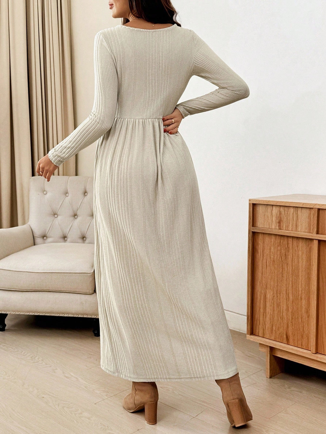 Rochie midi SHEIN, bej