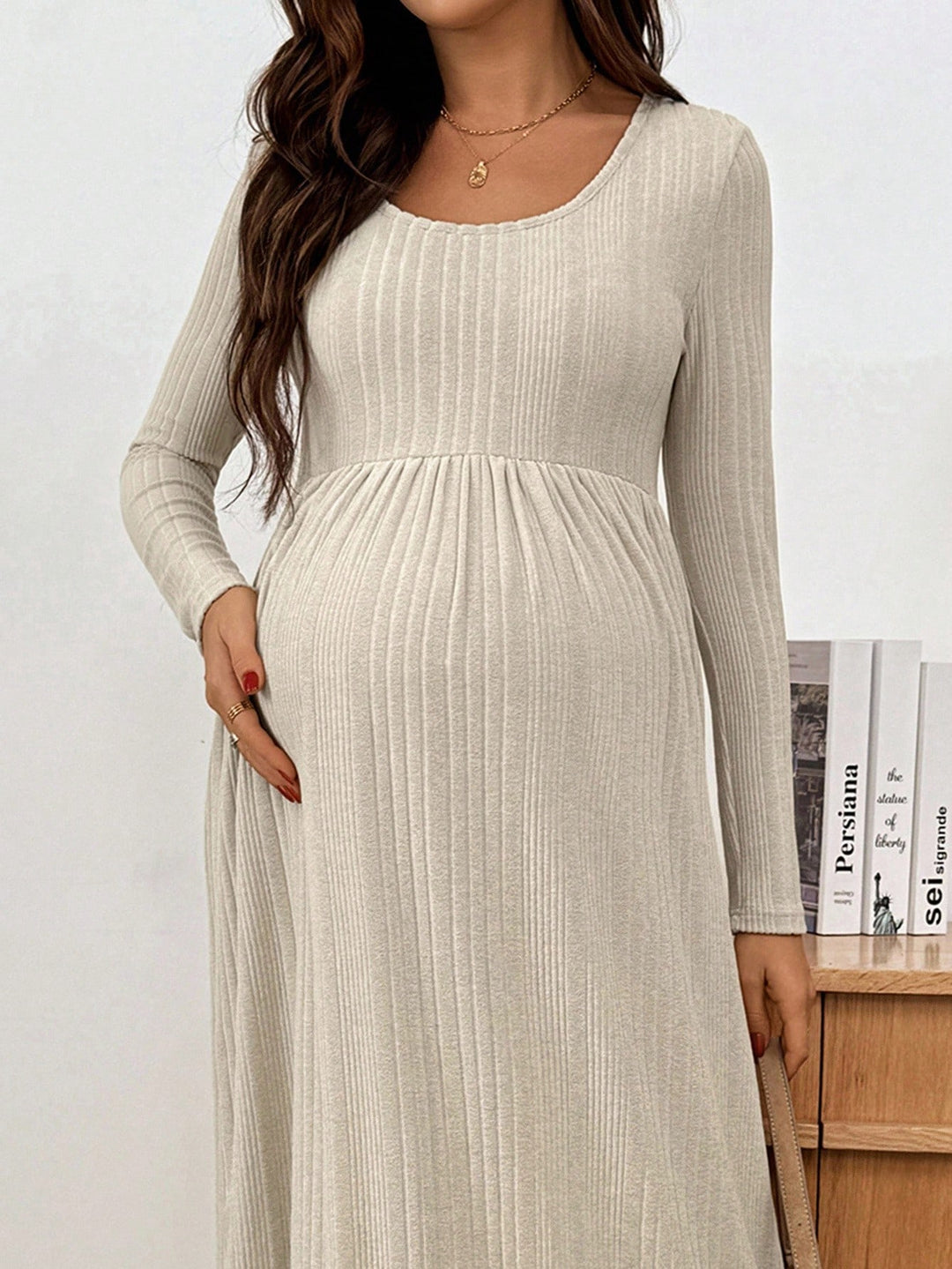 Rochie midi SHEIN, bej