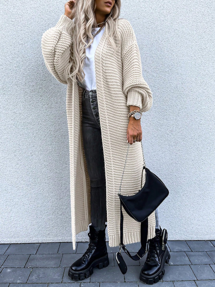 Cardigan lung SHEIN, crem