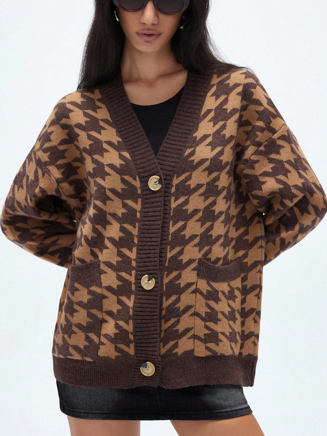 Cardigan SHEIN, maro