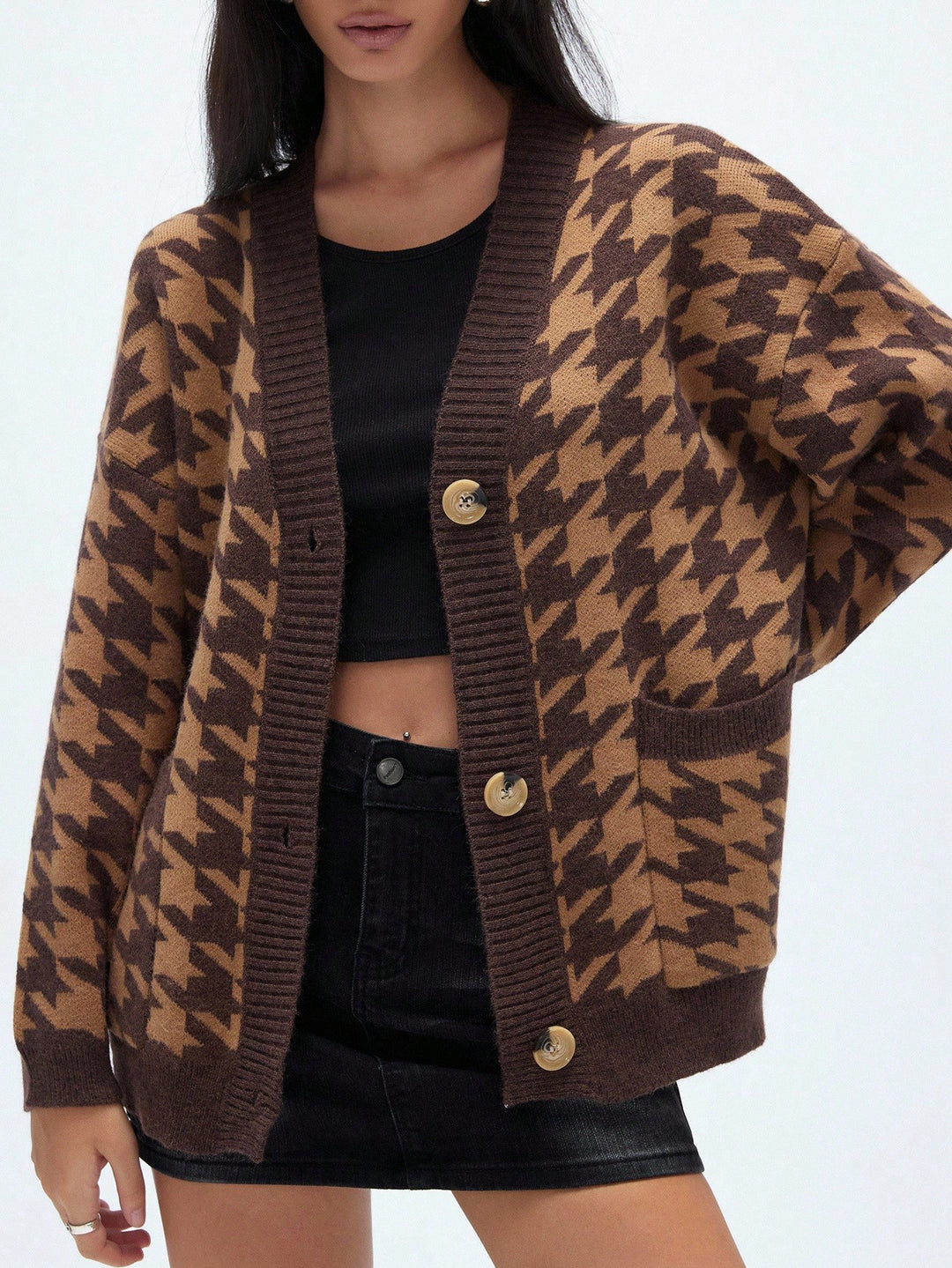 Cardigan SHEIN, maro