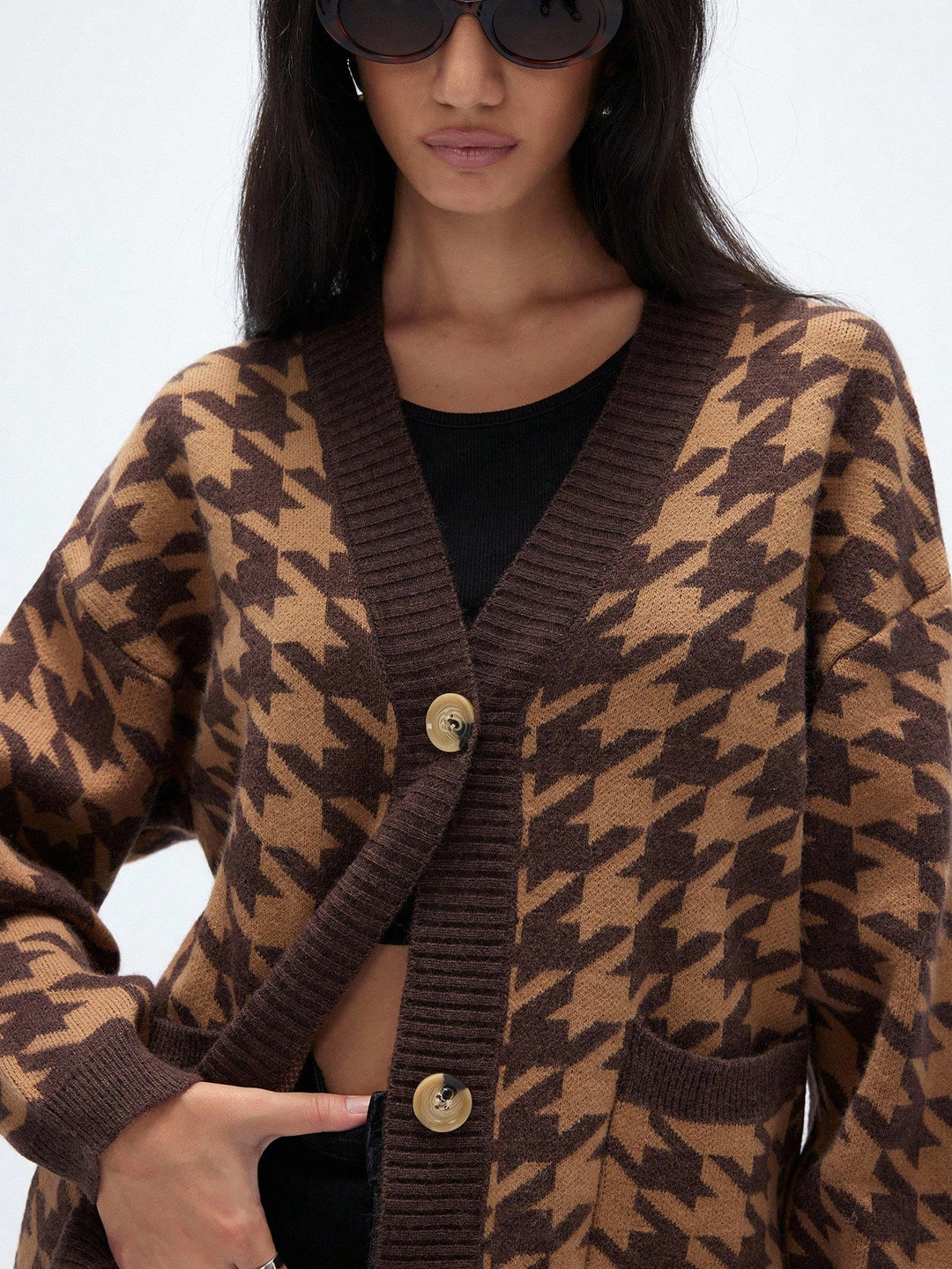 Cardigan SHEIN, maro