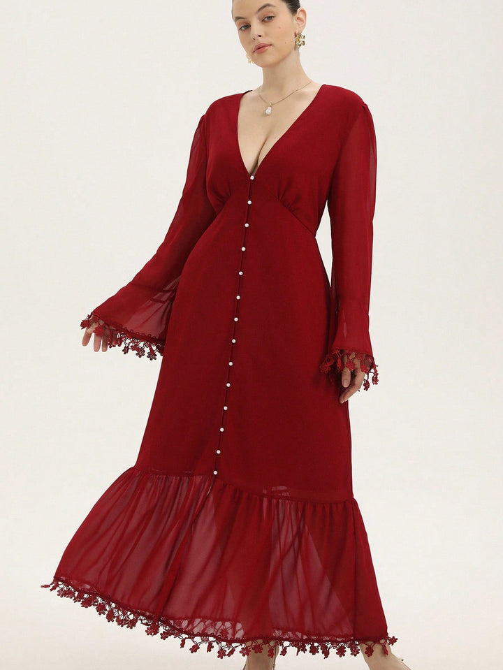 Rochie maxi SHEIN, vișiniu