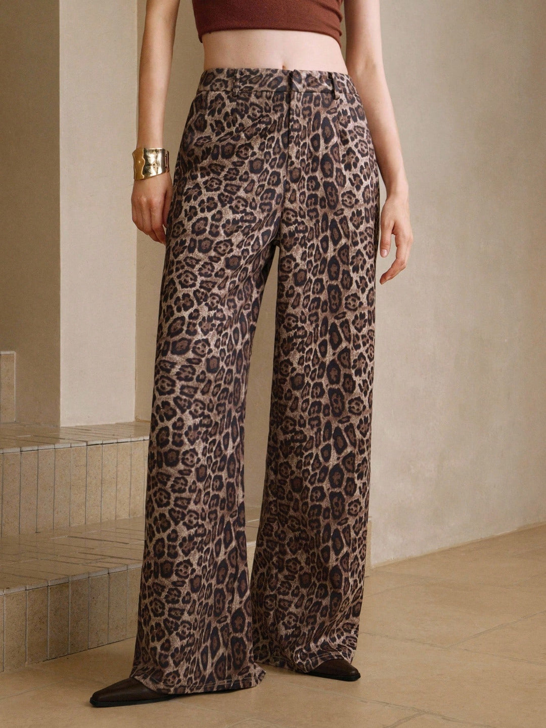 Pantaloni SHEIN, maro