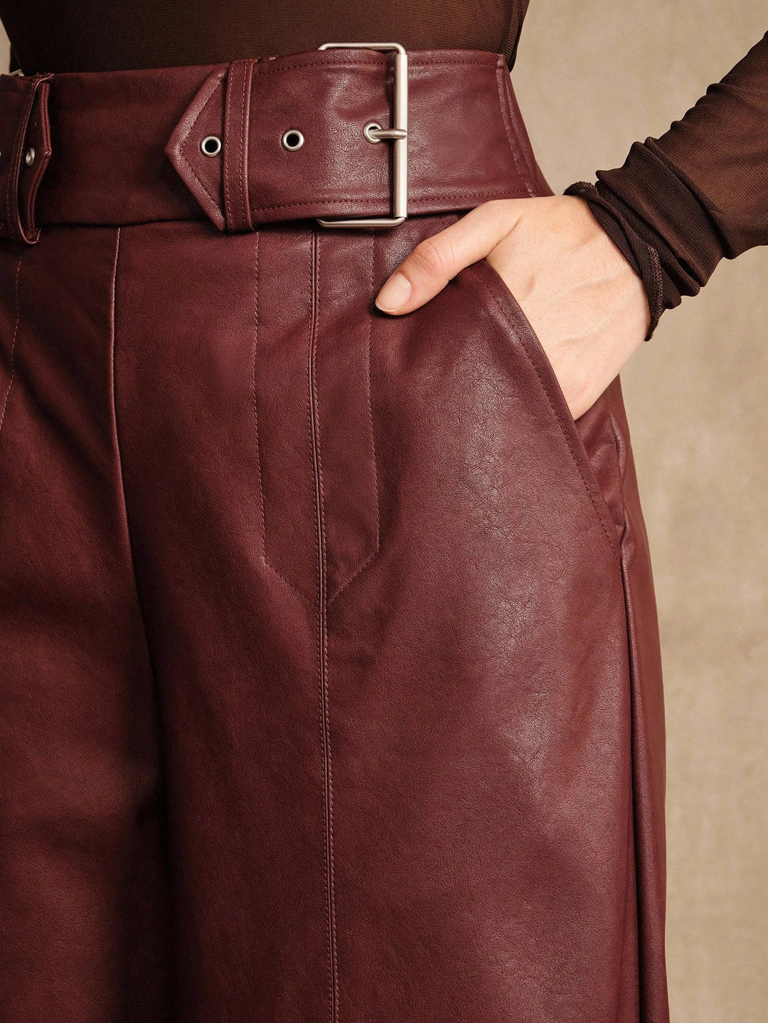 Pantaloni SHEIN, vișiniu
