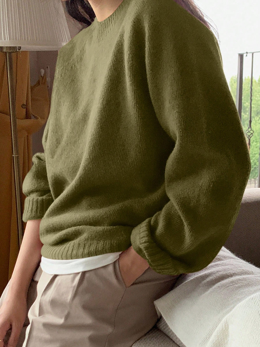Pulóver SHEIN, khaki