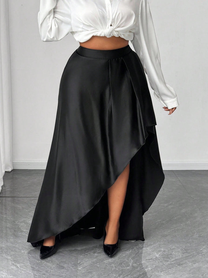 Fusta maxi Shein Curve, negru