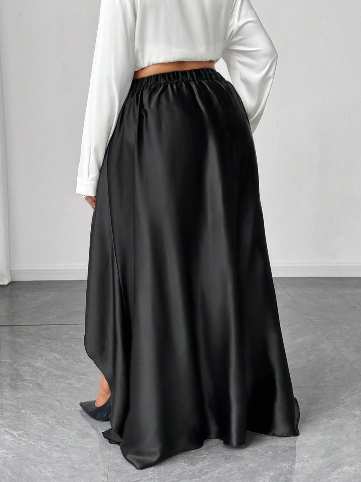 Fusta maxi Shein Curve, negru