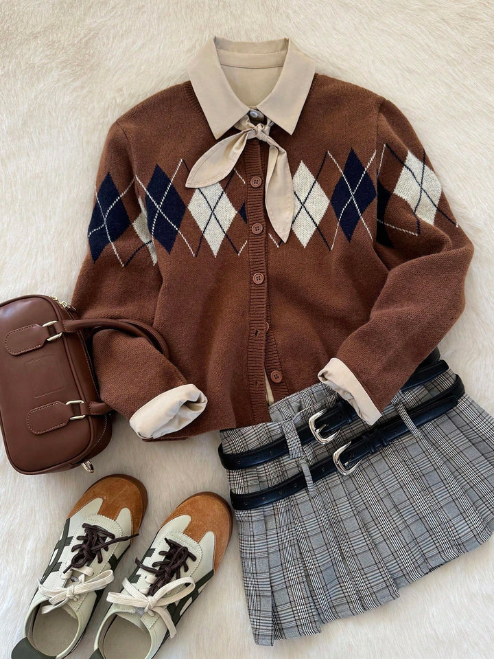 Cardigan SHEIN, maro
