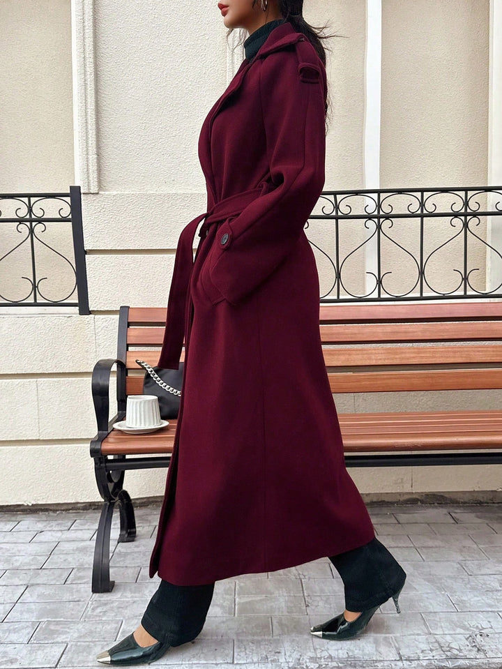 Palton lung SHEIN, vișiniu