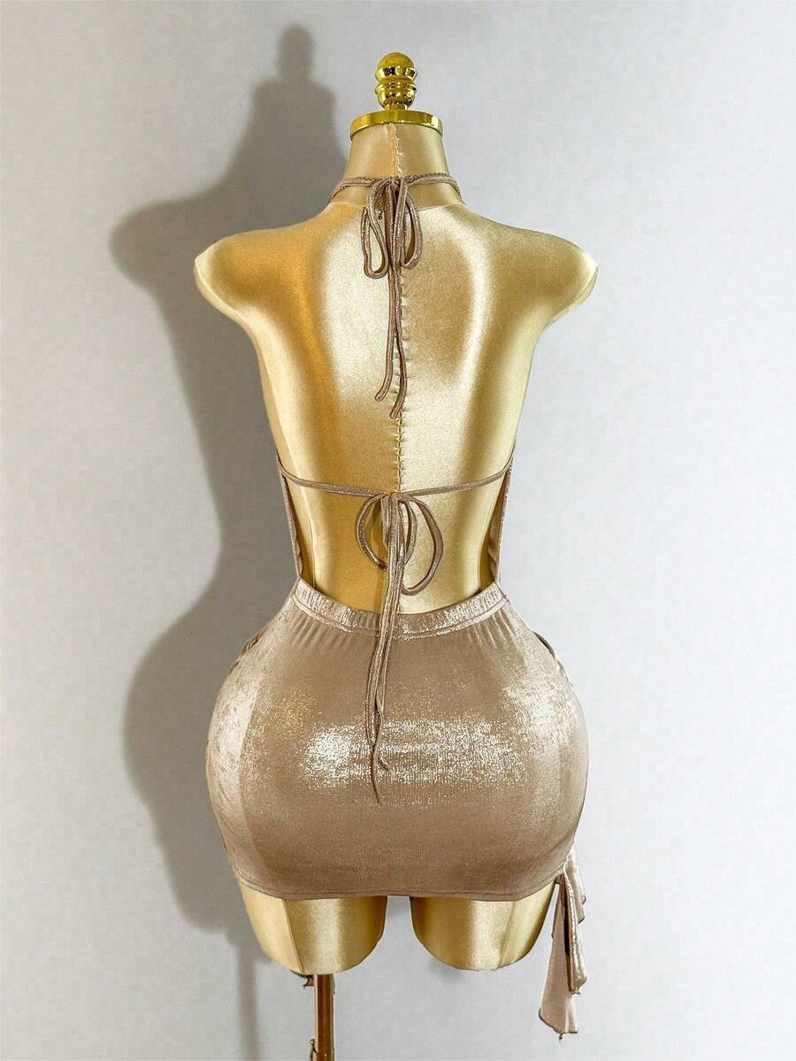 Rochie mini SHEIN, auriu
