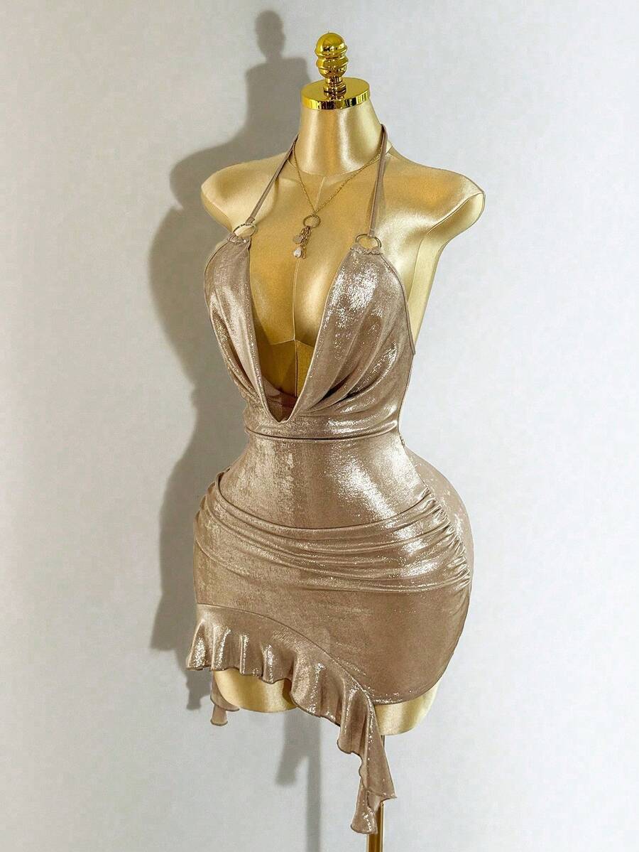 Rochie mini SHEIN, auriu