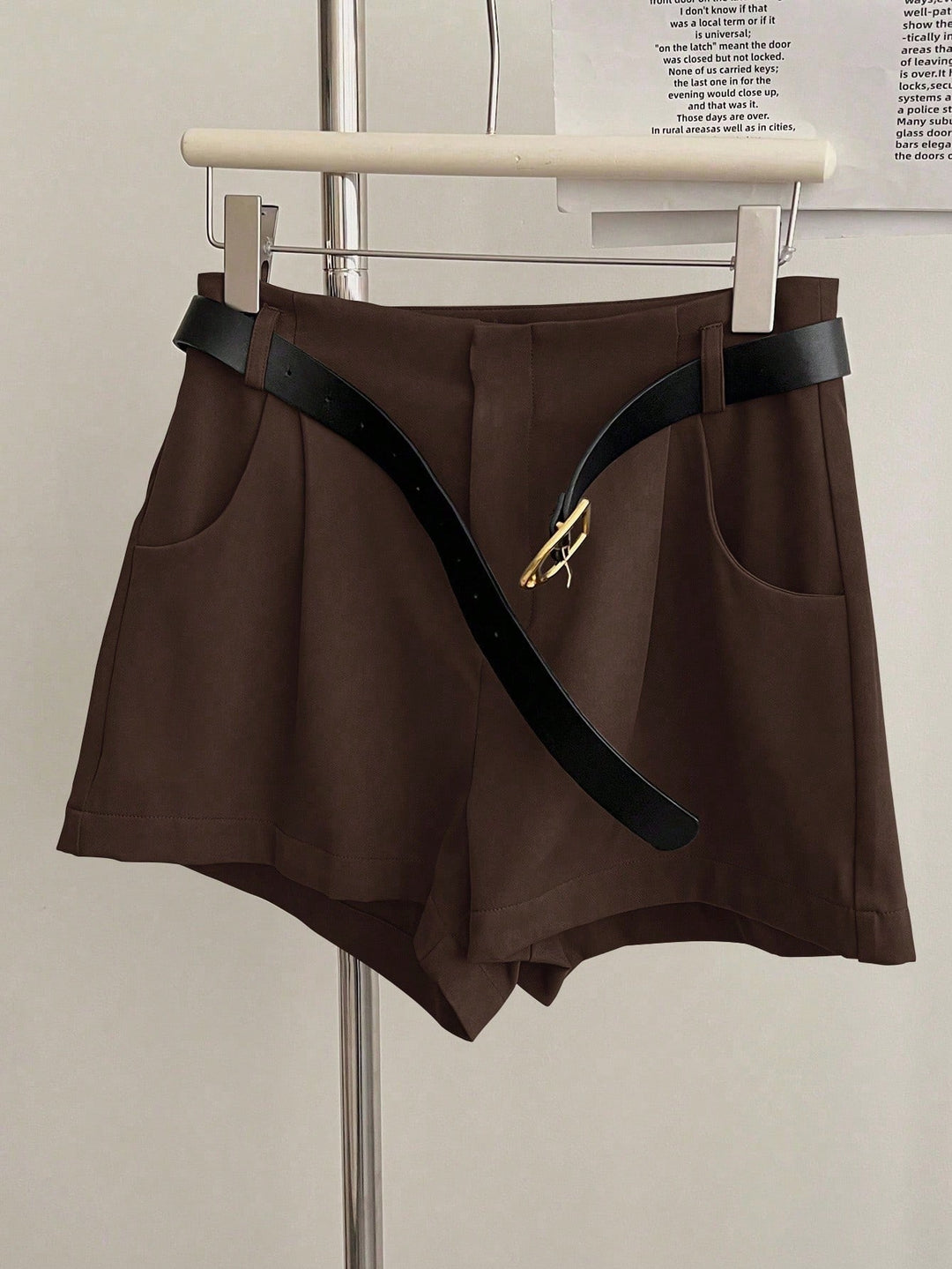 Pantaloni scurți SHEIN, maro