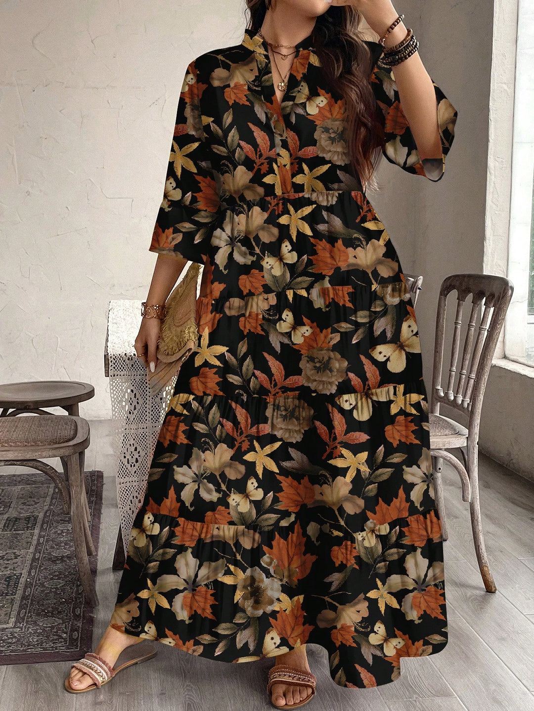 Rochie maxi SHEIN, mix culori