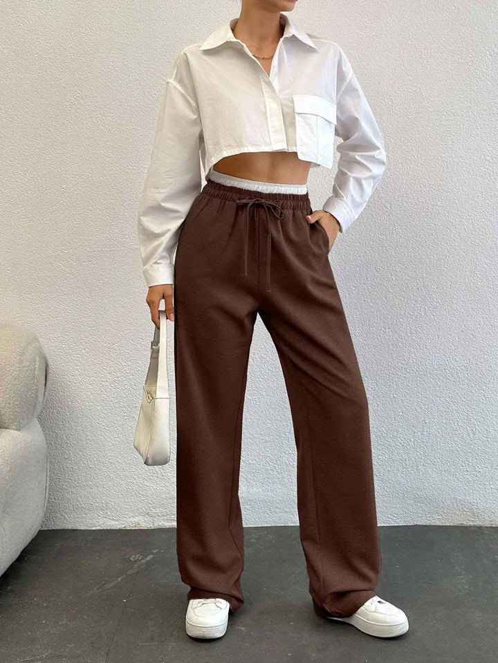 Pantaloni SHEIN, maro