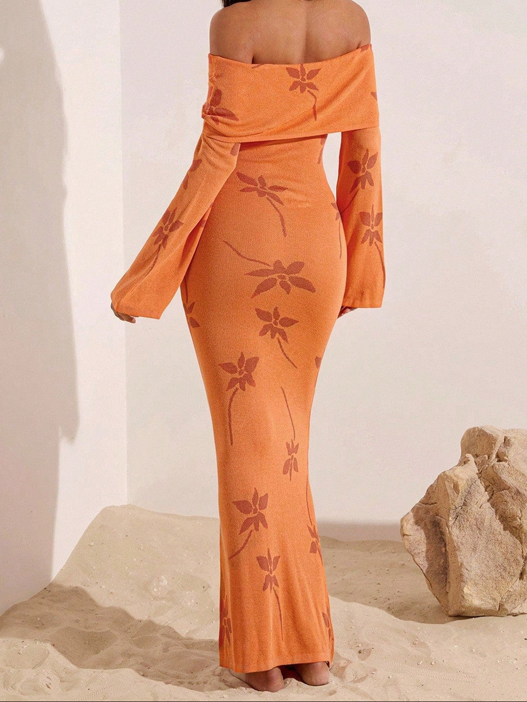 Rochie maxi SHEIN, portocaliu