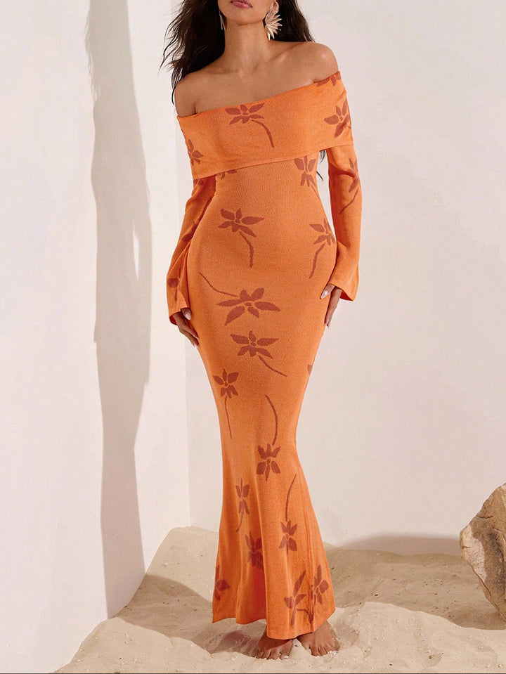 Rochie maxi SHEIN, portocaliu