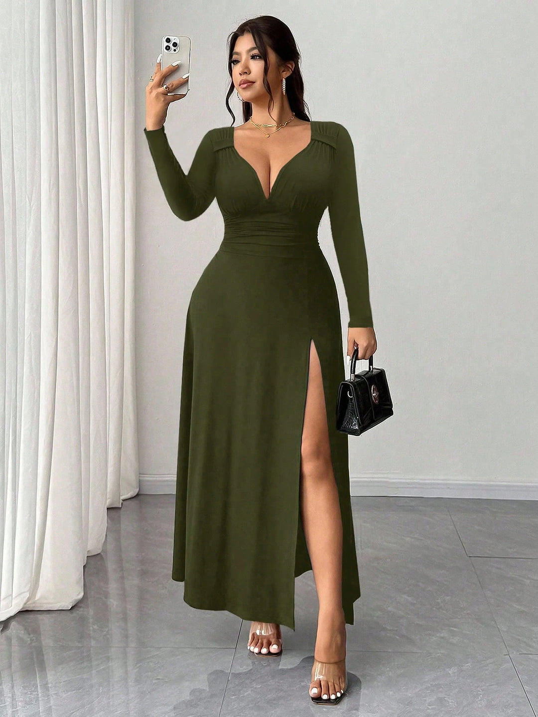 Rochie maxi SHEIN, verde