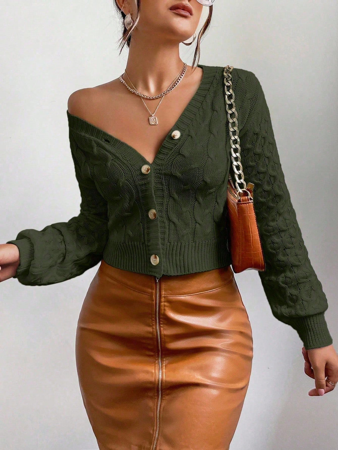 Cardigan SHEIN, kaki