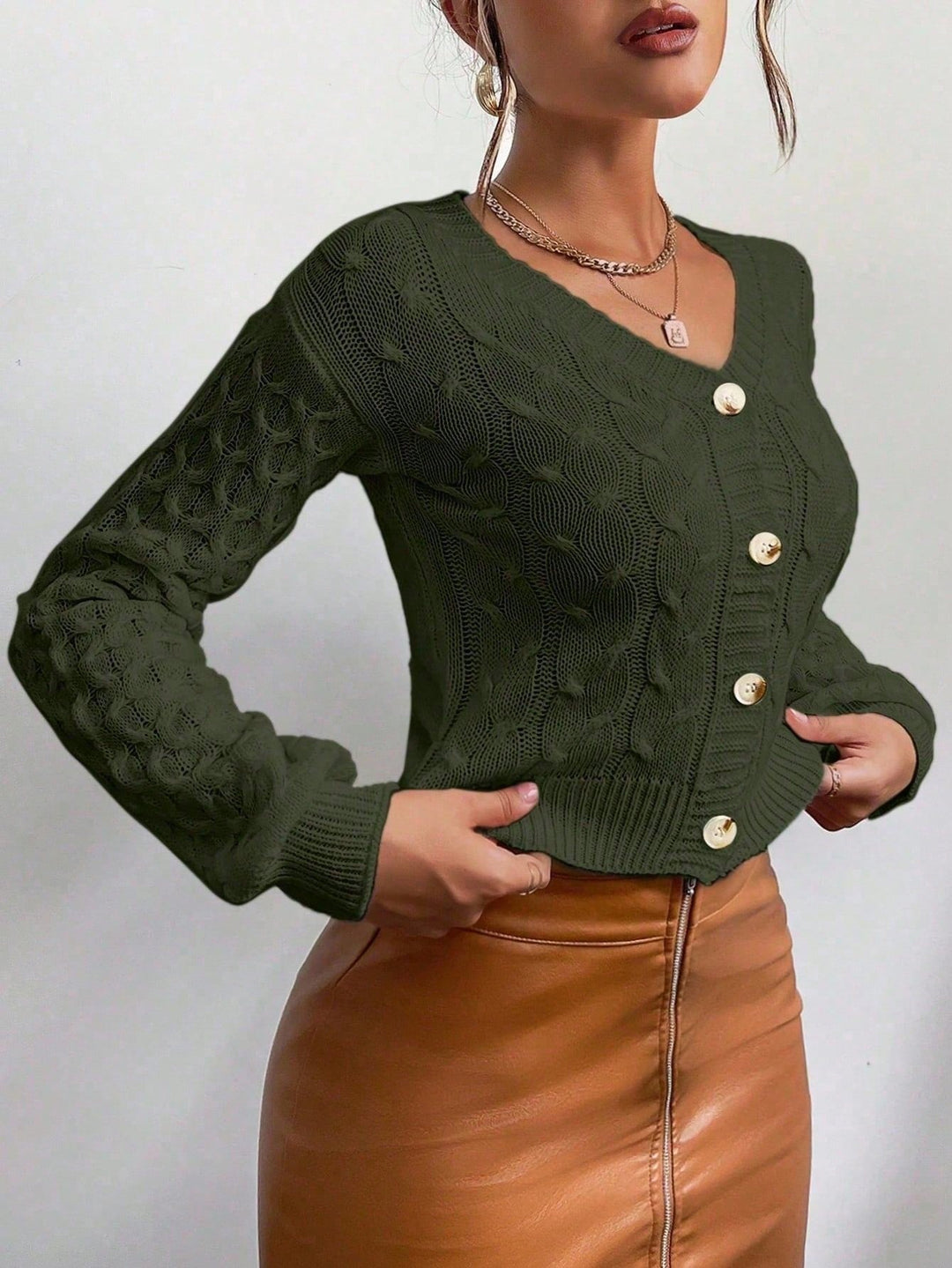 Cardigan SHEIN, kaki