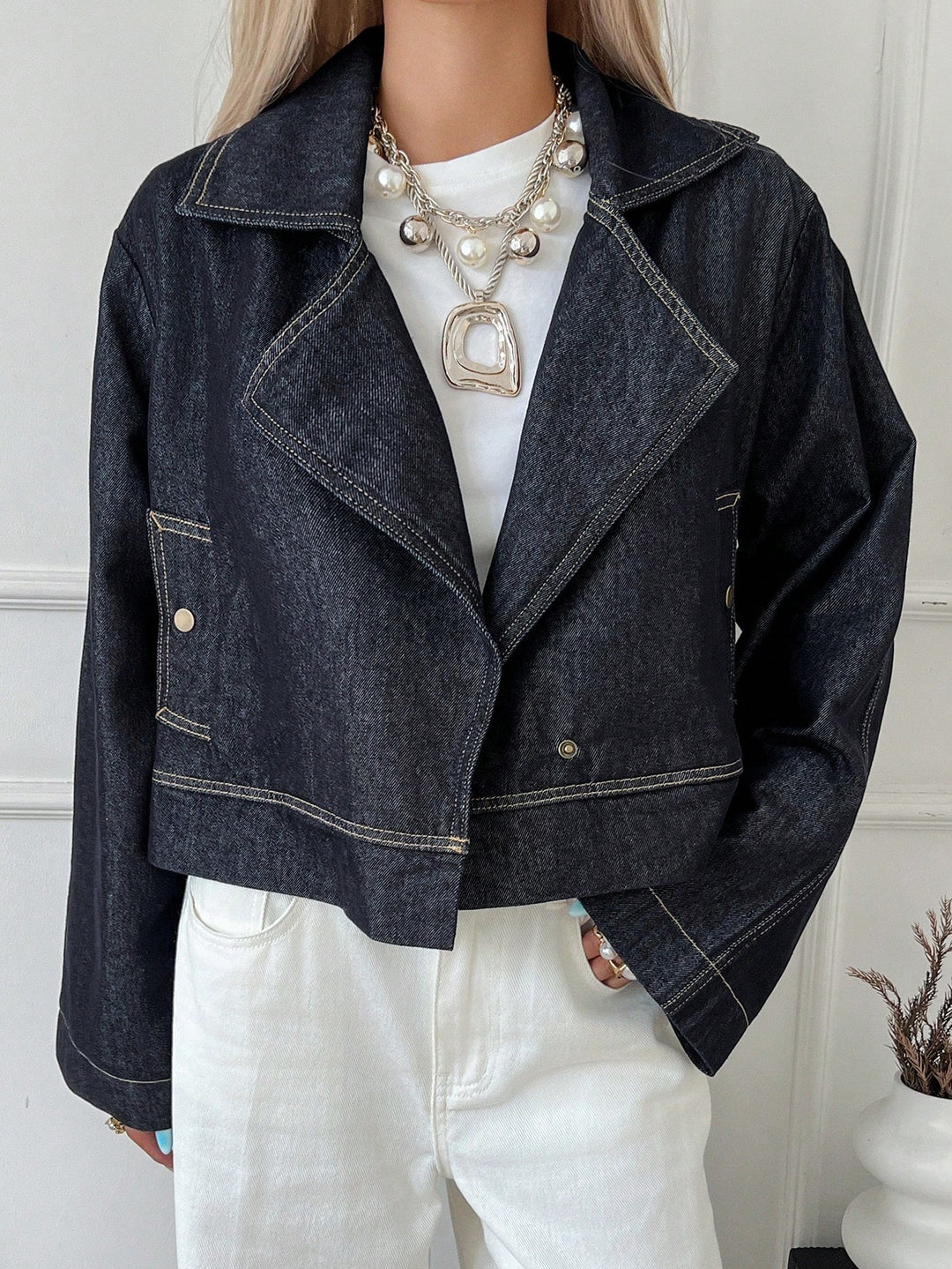 Jachetă din denim SHEIN