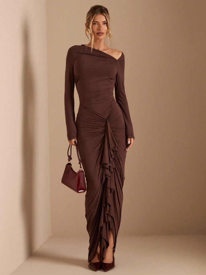 Rochie maxi SHEIN, maro