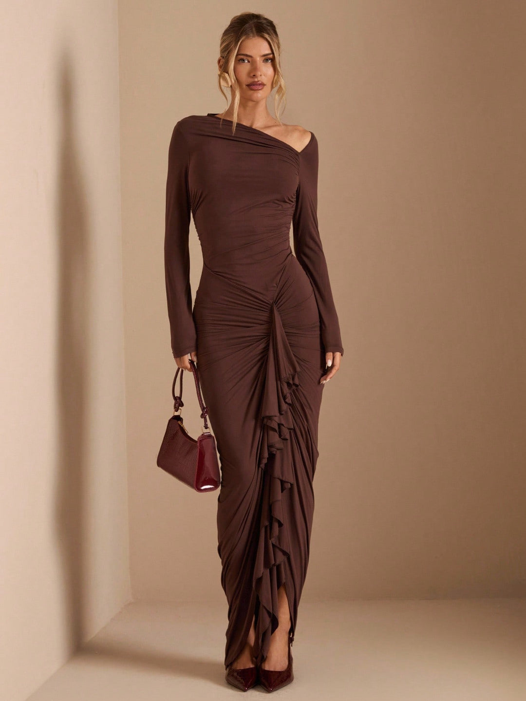 Rochie maxi SHEIN, maro