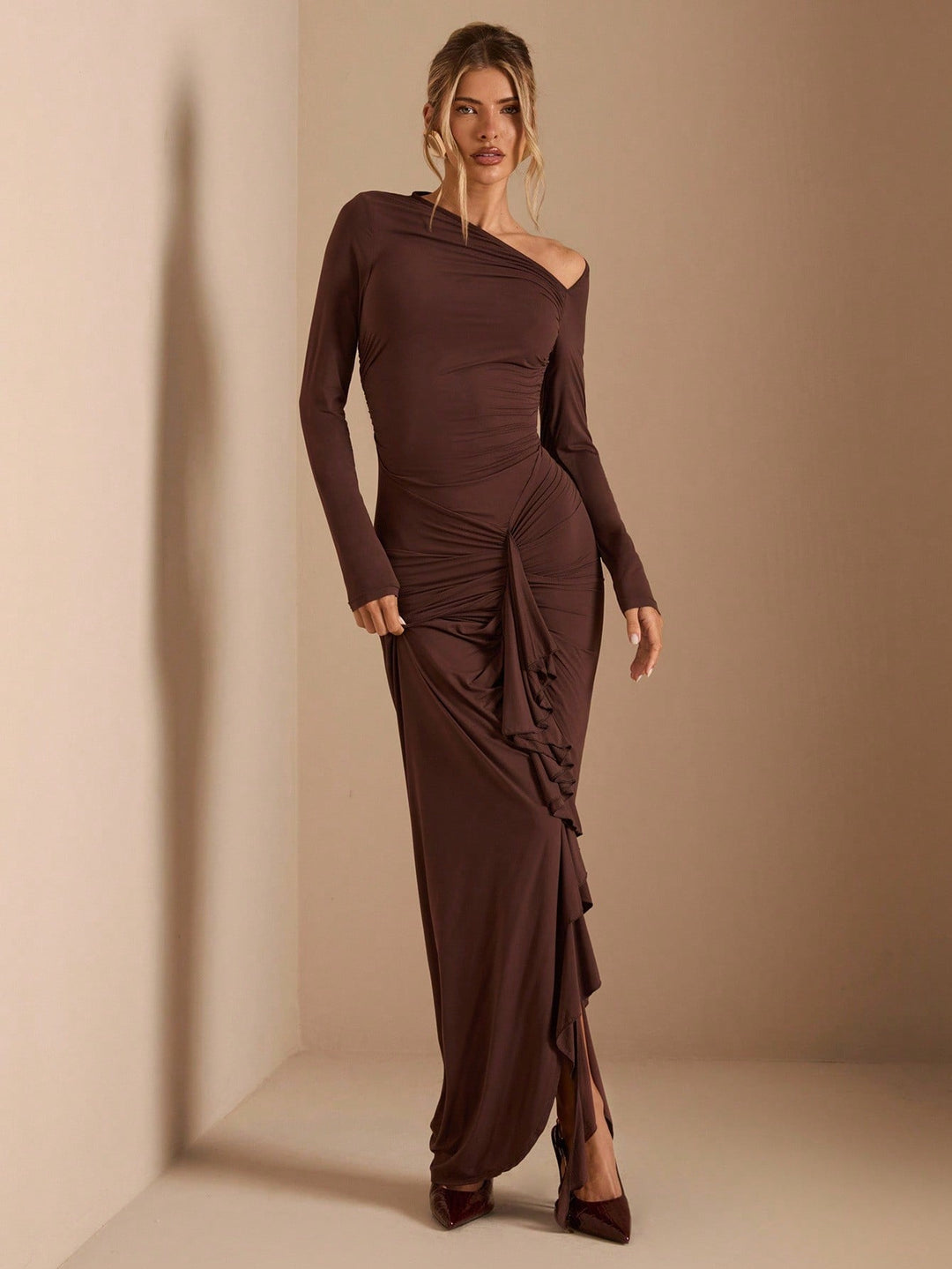 Rochie maxi SHEIN, maro