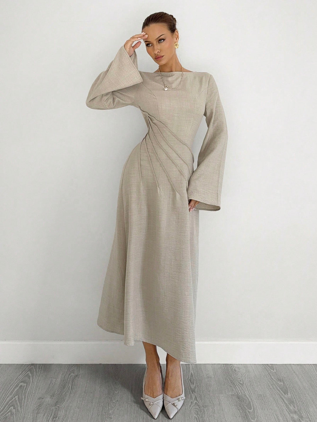 Rochie maxi SHEIN, bej