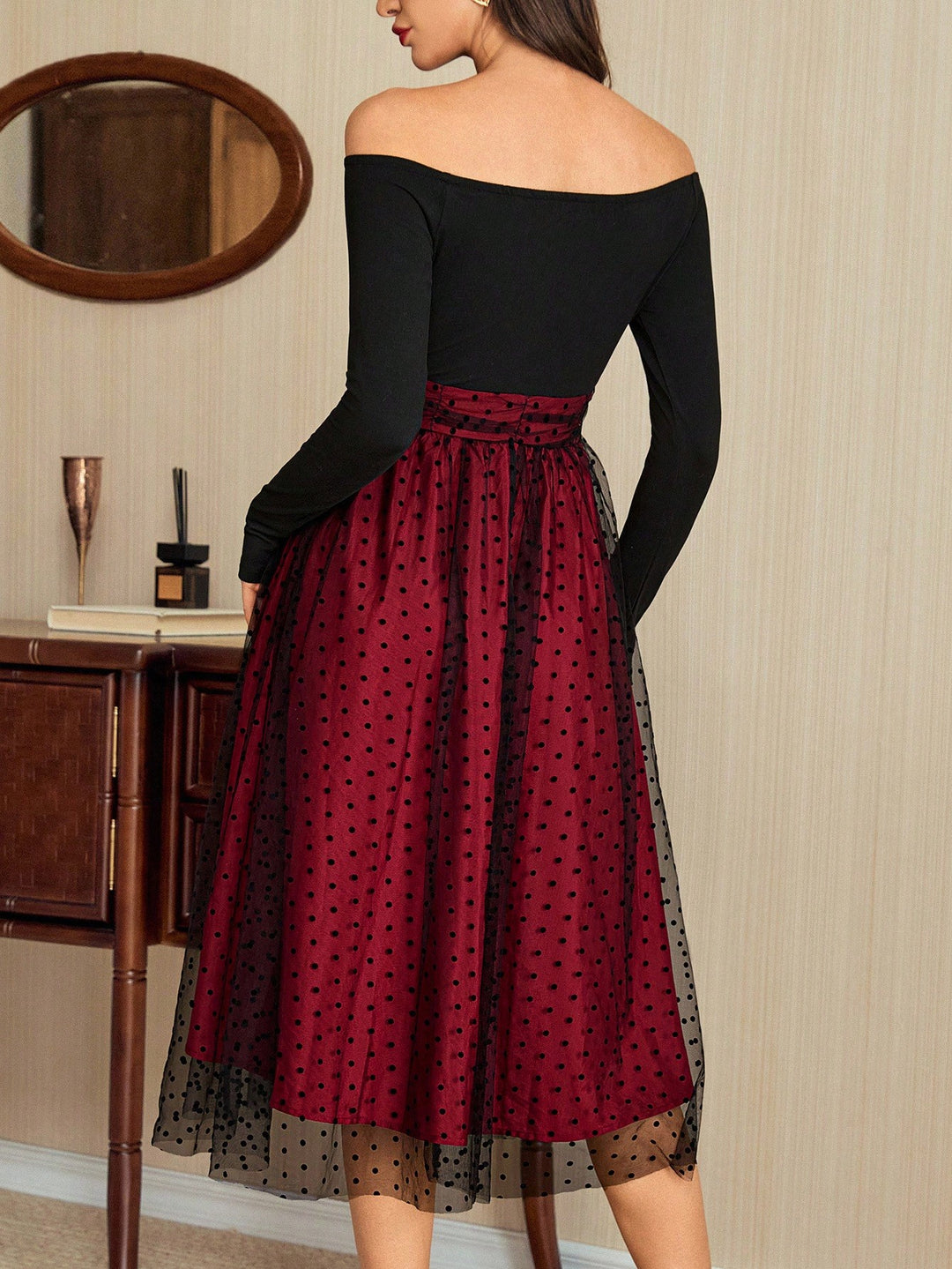 Rochie midi SHEIN, vișiniu