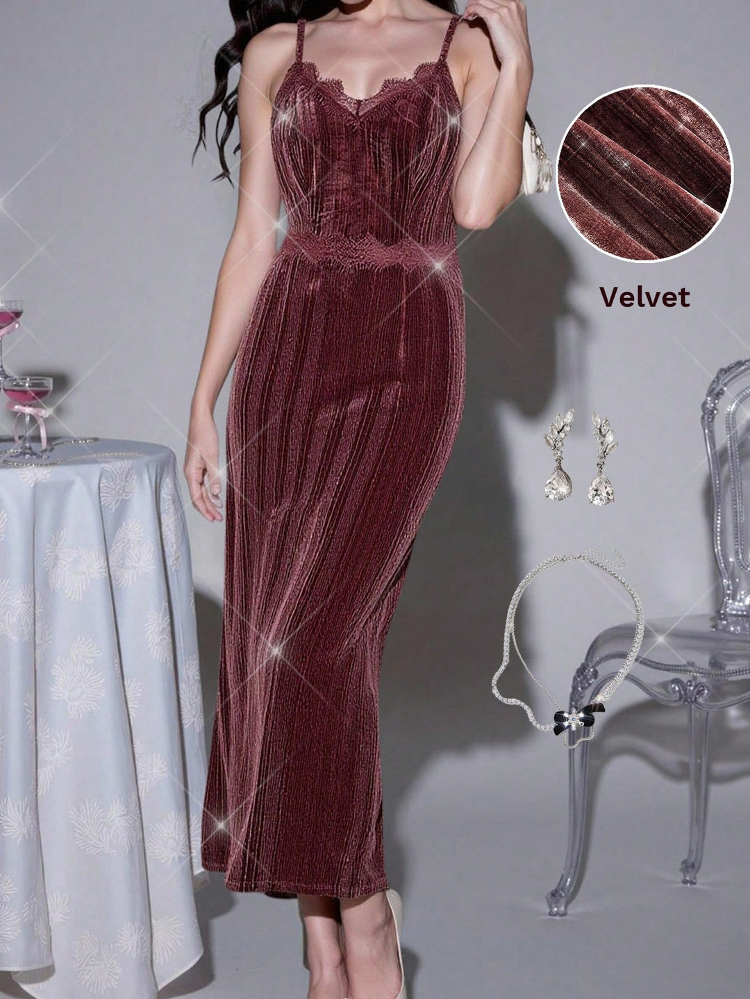 Rochie midi Shein, maro