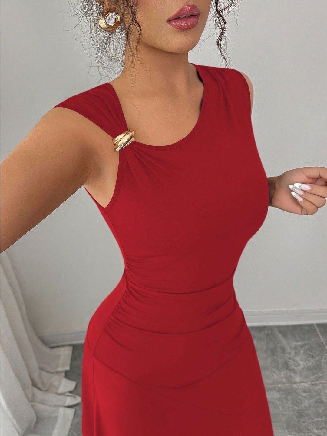 Rochie midi SHEIN, roșu