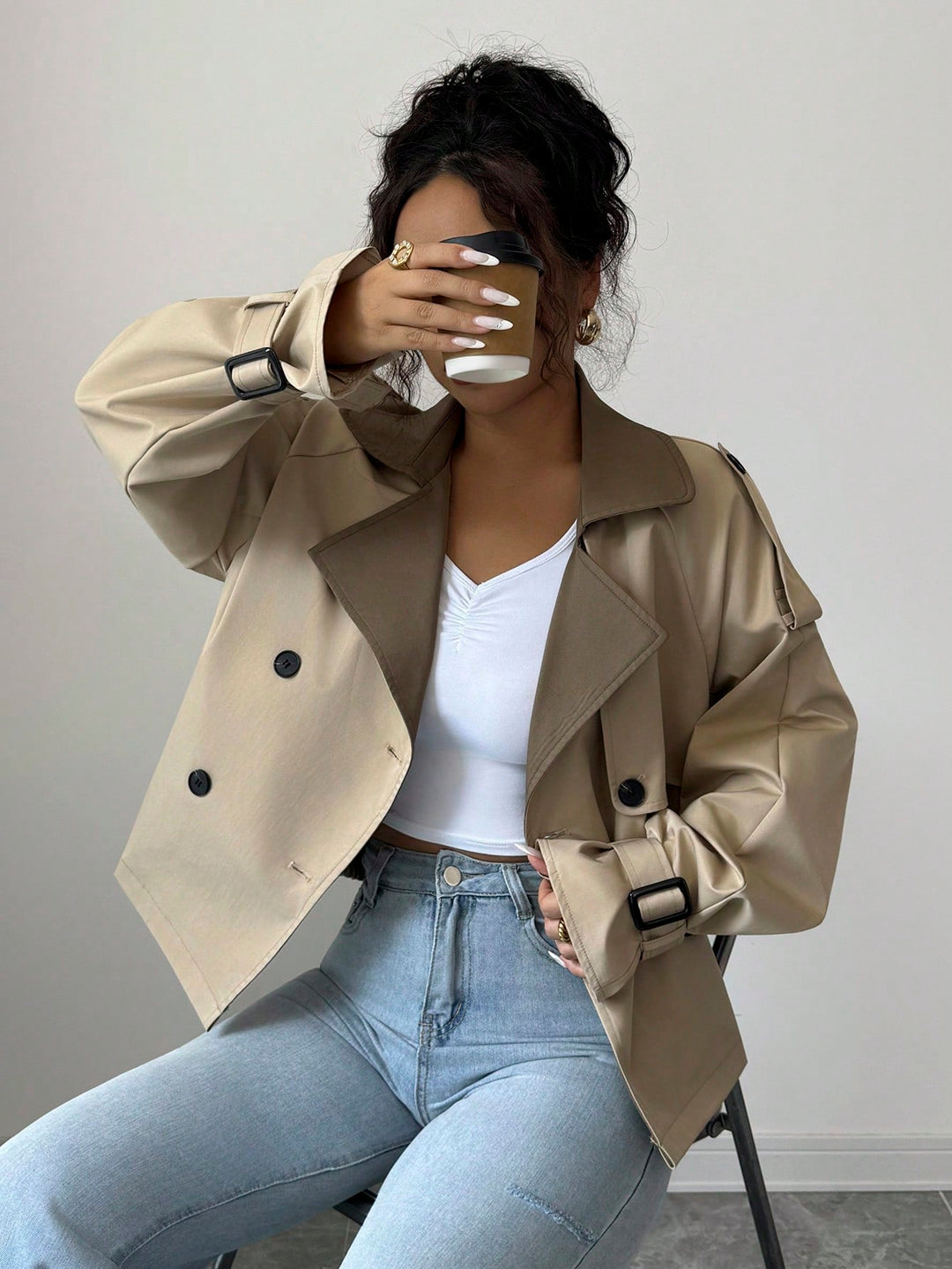 Trench SHEIN, kaki