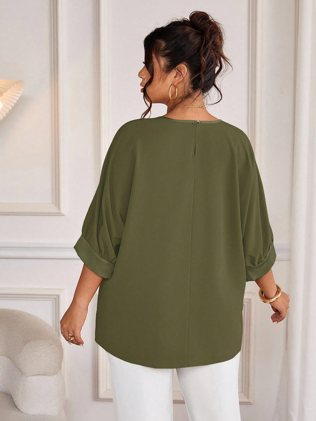 Cămașă cu mânecă scurtă SHEIN, verde