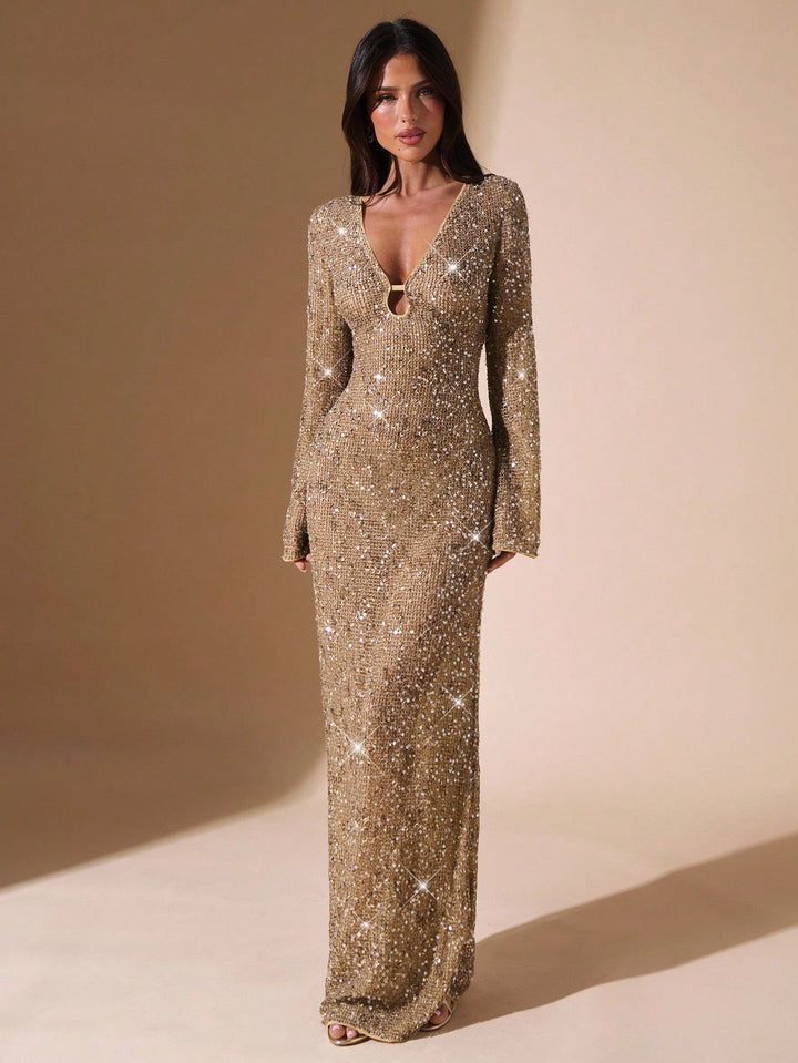 Rochie maxi SHEIN, maro