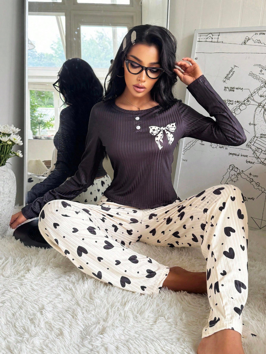 Compleu pijamale SHEIN, mix culori