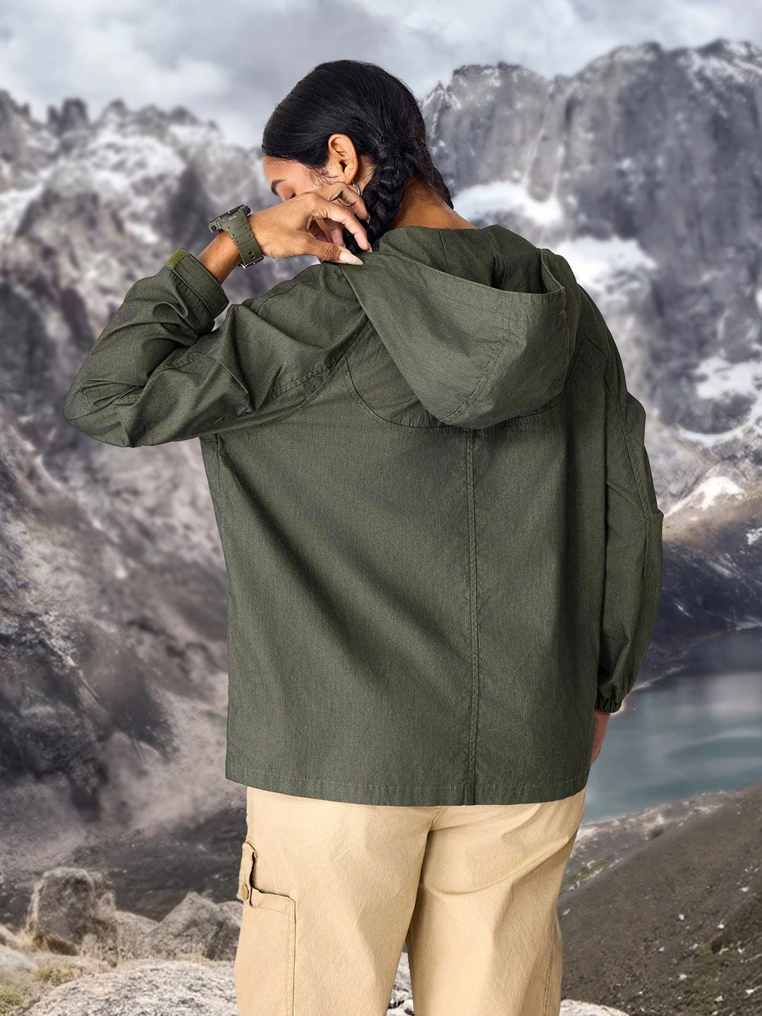 SHEIN Puffos dzseki, khaki