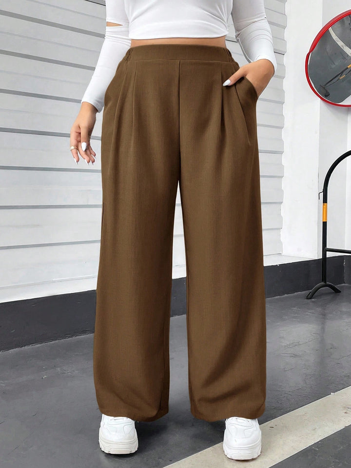 Pantaloni SHEIN, maro
