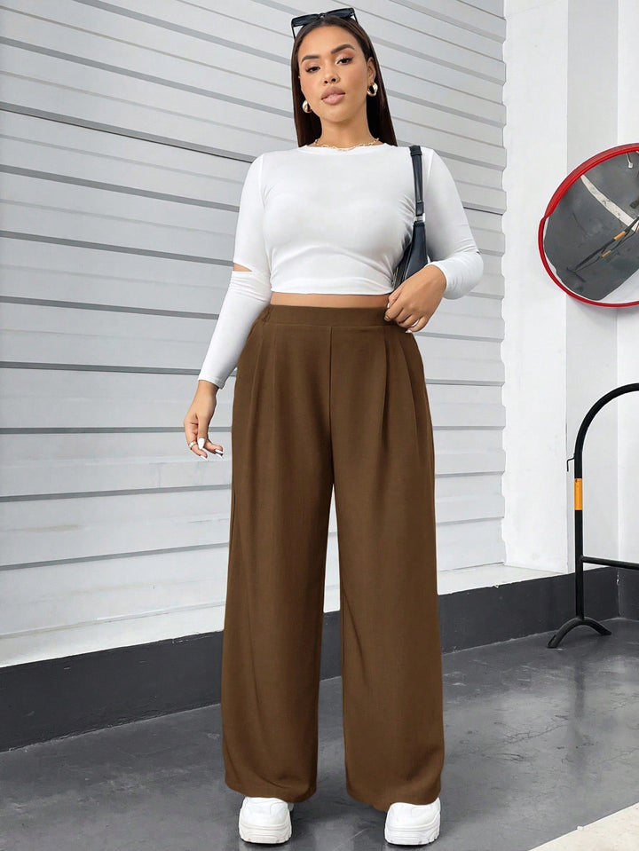 Pantaloni SHEIN, maro